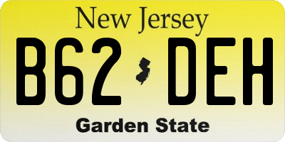 NJ license plate B62DEH