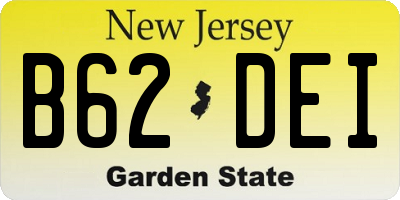 NJ license plate B62DEI