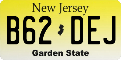 NJ license plate B62DEJ