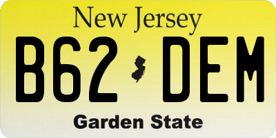 NJ license plate B62DEM