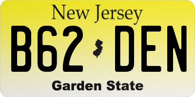 NJ license plate B62DEN