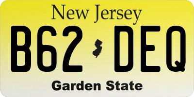NJ license plate B62DEQ