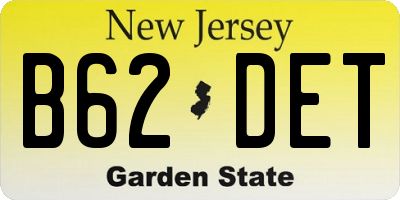 NJ license plate B62DET