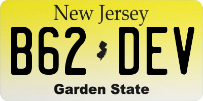 NJ license plate B62DEV