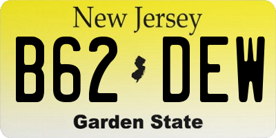 NJ license plate B62DEW