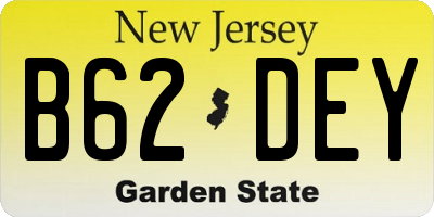 NJ license plate B62DEY
