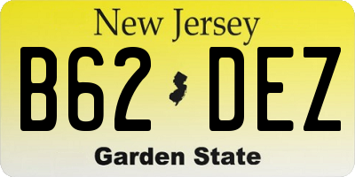NJ license plate B62DEZ