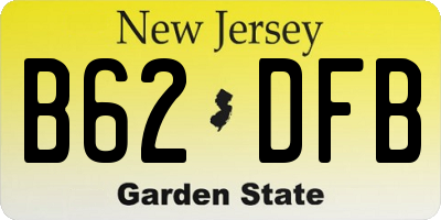 NJ license plate B62DFB