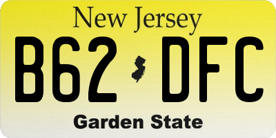 NJ license plate B62DFC