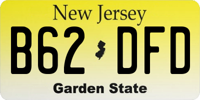 NJ license plate B62DFD