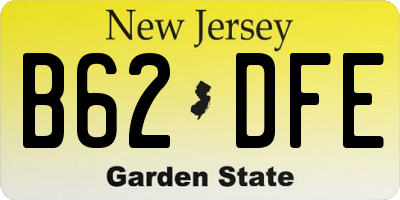 NJ license plate B62DFE