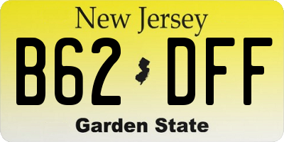 NJ license plate B62DFF