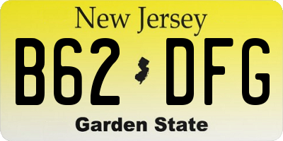 NJ license plate B62DFG