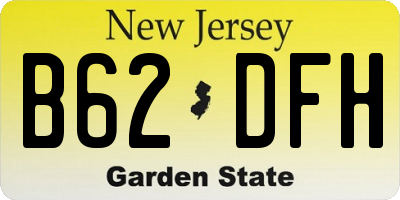 NJ license plate B62DFH
