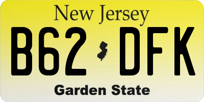 NJ license plate B62DFK
