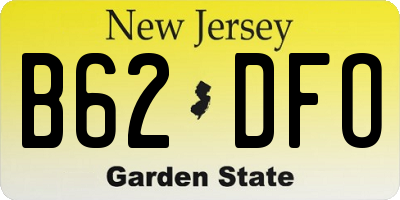 NJ license plate B62DFO