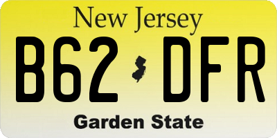 NJ license plate B62DFR