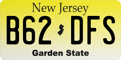 NJ license plate B62DFS