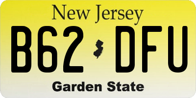 NJ license plate B62DFU