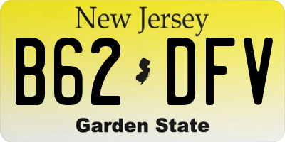 NJ license plate B62DFV