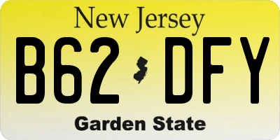 NJ license plate B62DFY