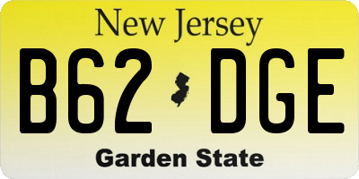NJ license plate B62DGE