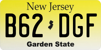 NJ license plate B62DGF