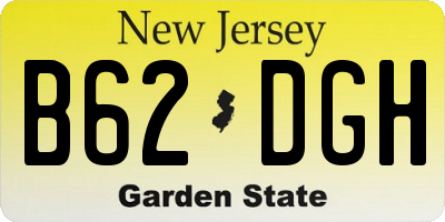 NJ license plate B62DGH