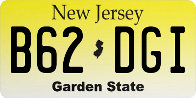 NJ license plate B62DGI