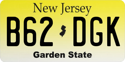 NJ license plate B62DGK