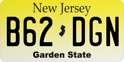 NJ license plate B62DGN