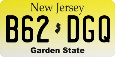 NJ license plate B62DGQ