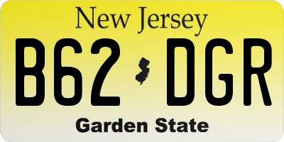 NJ license plate B62DGR
