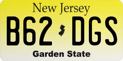 NJ license plate B62DGS