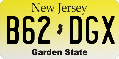 NJ license plate B62DGX