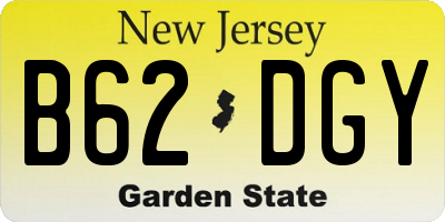 NJ license plate B62DGY