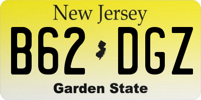 NJ license plate B62DGZ