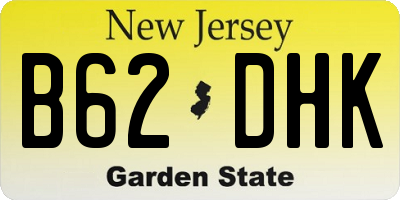 NJ license plate B62DHK