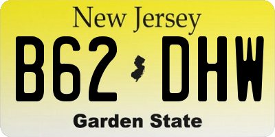 NJ license plate B62DHW