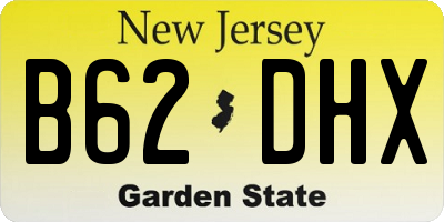 NJ license plate B62DHX