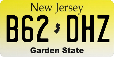 NJ license plate B62DHZ