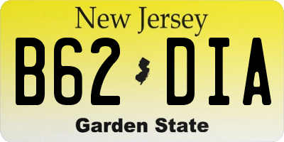 NJ license plate B62DIA