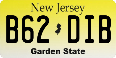 NJ license plate B62DIB