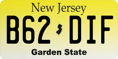 NJ license plate B62DIF