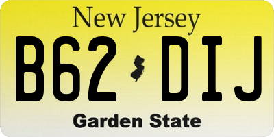 NJ license plate B62DIJ