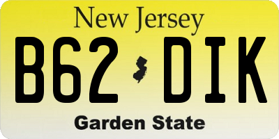 NJ license plate B62DIK