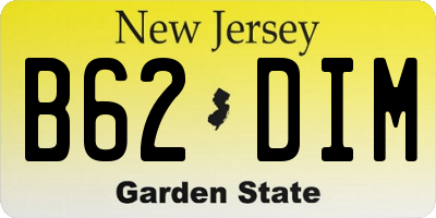 NJ license plate B62DIM