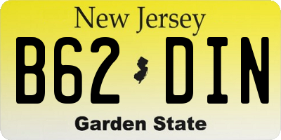 NJ license plate B62DIN