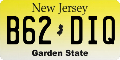NJ license plate B62DIQ