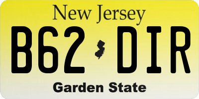 NJ license plate B62DIR